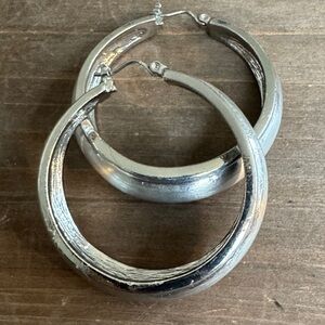 Classic Silver Hoop Earrings - Women Jewelry